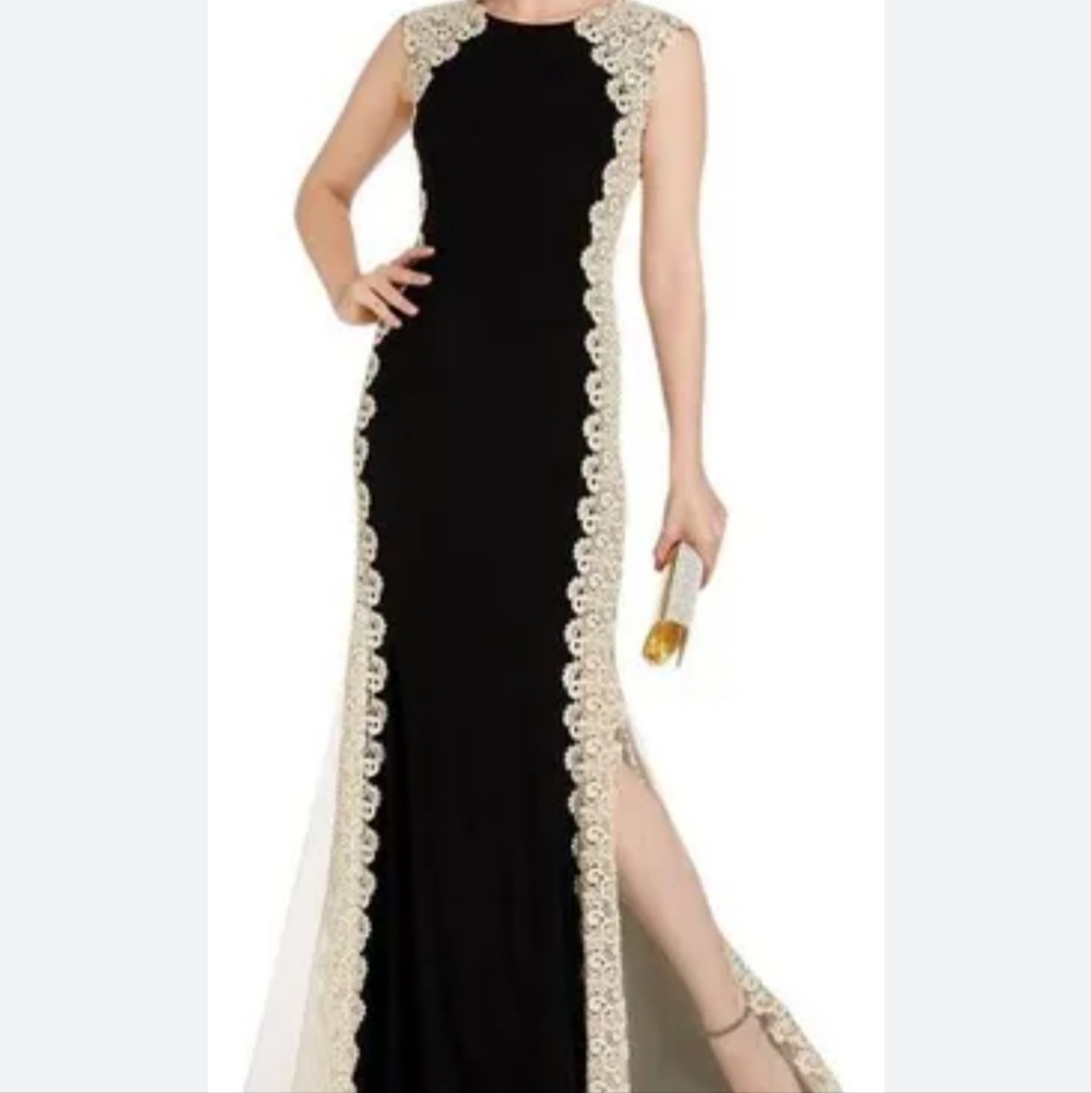 Crochet lace evening gown